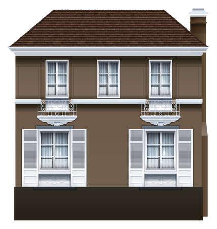 Illustration of a big concrete building on a white backgroundのイラスト素材