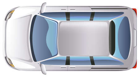 Illustration of a topview of a minivan on a white backgroundのイラスト素材