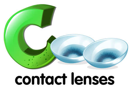 A letter C for contact lenses on a white backgroundのイラスト素材