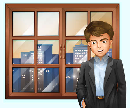 A man near the windowのイラスト素材