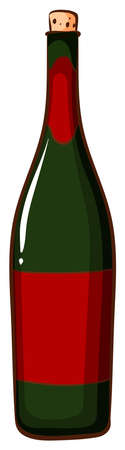 A drawing of a bottle of champaigne on a white backgroundのイラスト素材