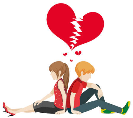 Faceless couple on a white backgroundのイラスト素材