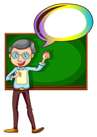 A teacher with an empty callout on a white backgroundのイラスト素材