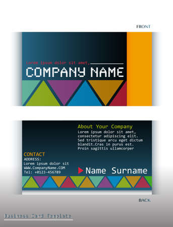 A colourful business card on a white backgroundのイラスト素材
