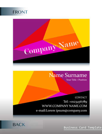 A front and back template of a business card on a white backgroundのイラスト素材