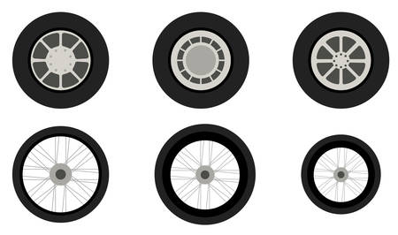 A drawing of the vehicle wheels on a white backgroundのイラスト素材