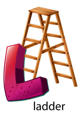 Illustration of a letter L is for ladderのイラスト素材