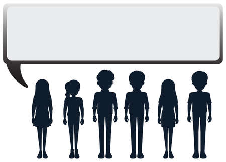 A group of people with an empty callouts on a white backgroundのイラスト素材