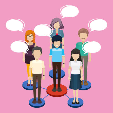 Different people engaging in a networking businessのイラスト素材
