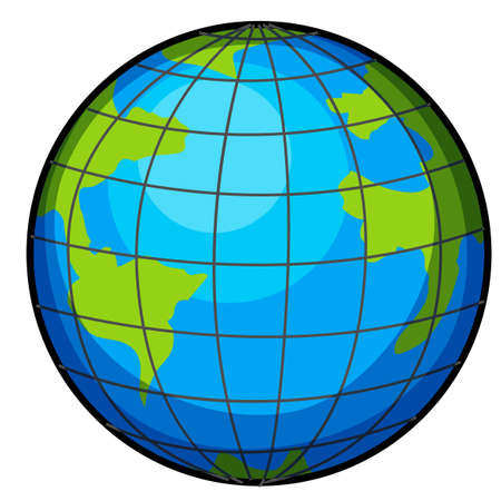A big globe on a white backgroundのイラスト素材