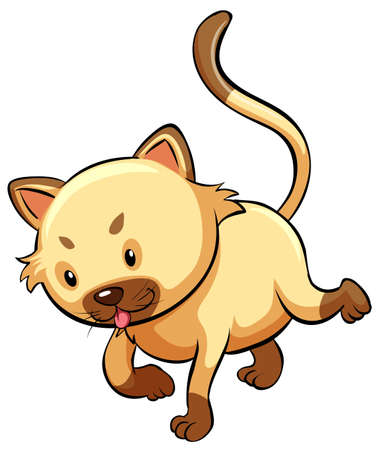 A cute cat on a white backgroundのイラスト素材