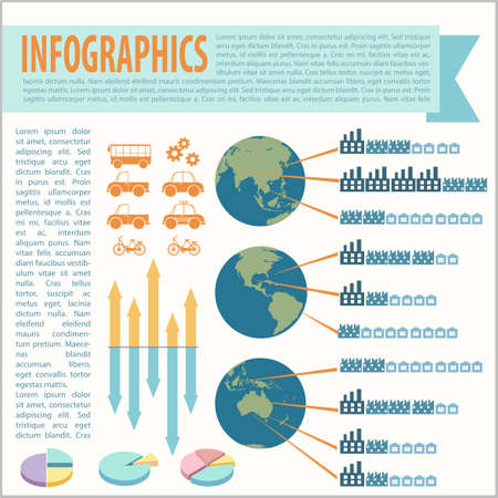 An infographics showing the globeのイラスト素材