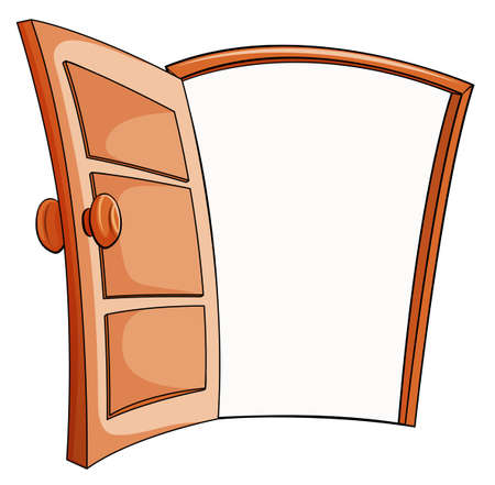An open door on a white backgroundのイラスト素材