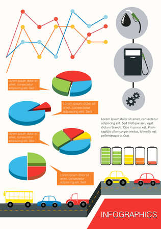 Infographics of the vehicles on a white backgroundのイラスト素材