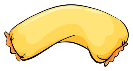 A long yellow pillow on a white backgroundのイラスト素材
