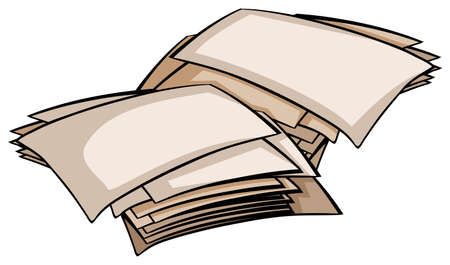Set of empty papers on a white background