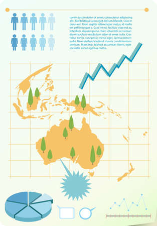 A visual model with a map and treesのイラスト素材