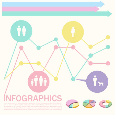 An infochart with statistics of people on a white backgroundのイラスト素材