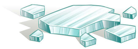 Broken icecubes on a white backgroundのイラスト素材