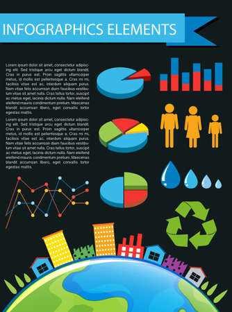 Infographics elements showing the environmentのイラスト素材