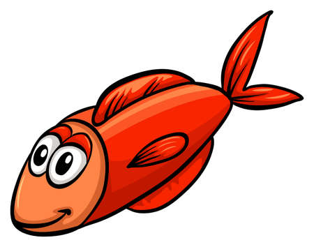One red fish on a white backgroundのイラスト素材