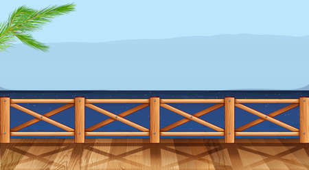 View from balcony with sea frontのイラスト素材