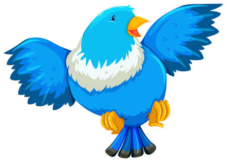 A blue bird with open wingsのイラスト素材