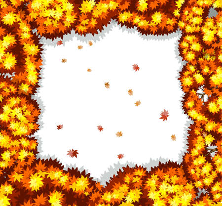 Frame of autumn leaves fallingのイラスト素材