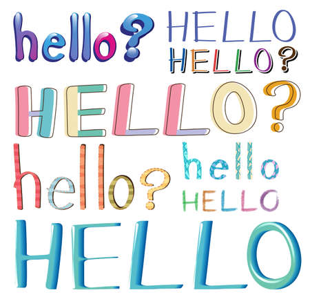 Word hello? in different styleのイラスト素材