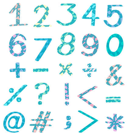Set of numbers and symbolsのイラスト素材