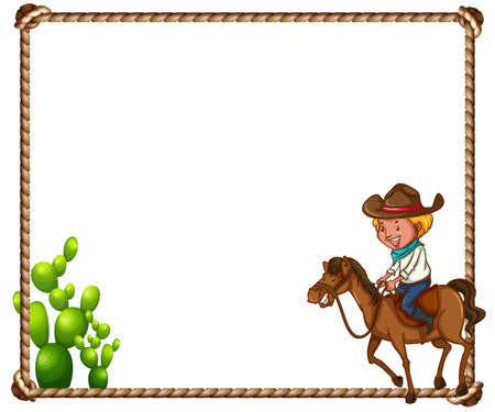 Rope and cowboy theme frameのイラスト素材