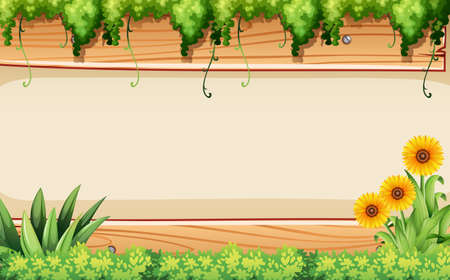 Sunflower and plants design frameのイラスト素材