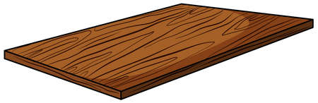 Wooden plank on white backgroundのイラスト素材