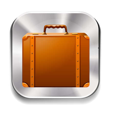 Brown briefcase on silver iconのイラスト素材