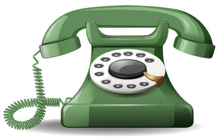 Close up green telephone in vintage designのイラスト素材