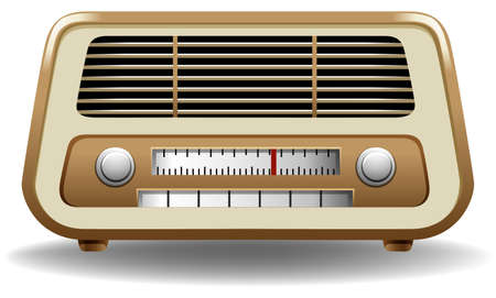 Gloden color frame radio on white backgroundのイラスト素材