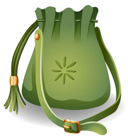 Modern green bag on a white backgroundのイラスト素材