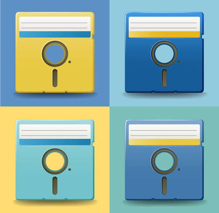 Set of four floppy discのイラスト素材