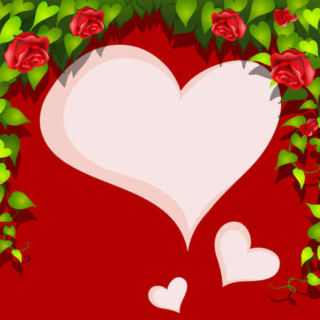 Heart shape blank space with valentine theme frameのイラスト素材