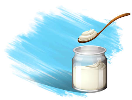 Yoghurt or cream with brush stroke illustrationのイラスト素材