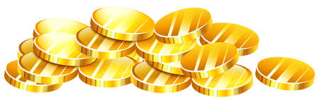 Pile of golden coins illustrationのイラスト素材