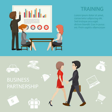 Business meeting style infographic illustrationのイラスト素材