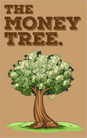 Money growing on a tree illustrationのイラスト素材