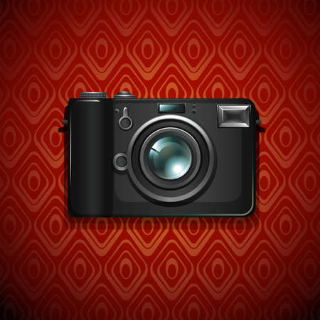 Camera on pattern design illustrationのイラスト素材
