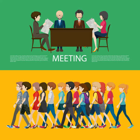 Business concept infographic with people illustrationのイラスト素材