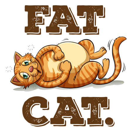 Fat cat with text illustrationのイラスト素材