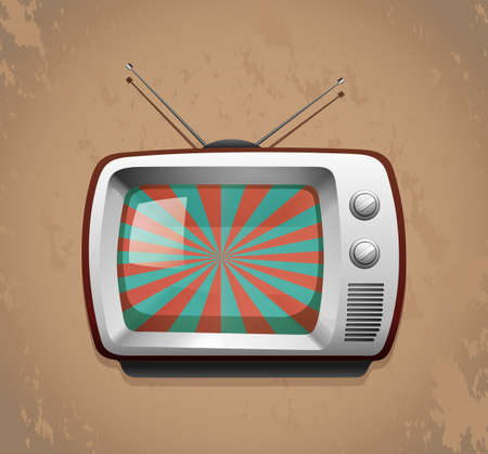 Retro television on grunge background illustrationのイラスト素材