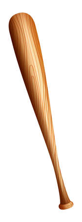 Wooden baseball bat on white illustrationのイラスト素材