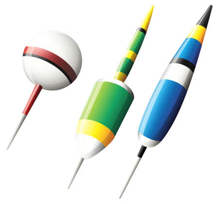 Assorted floaters on white illustration