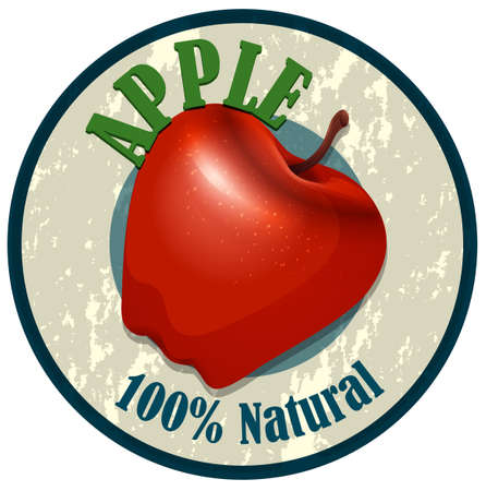 Apple food label on white illustrationのイラスト素材